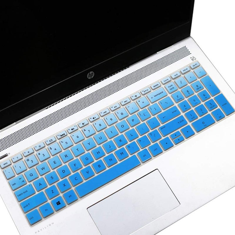 imComor Keyboard Cover for HP Laptop 15-db 15-dw 15-dy 15-da 15-bs/bw 15-ef 15t 15z 15.6" 15-db0011dx 15-dy1043dx/dy1051wm 15-dw0037wm/dw1083wm 15-ef1001ds ef1023dx, HP 17-by/bs/ca 17.3 Keyboard Skin, Blue - Image 1